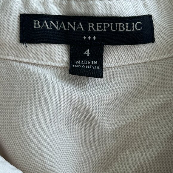 Banana Republic Light Tan UTILITY JUMPSUIT Roll-Tab Sleeves Size 4 - Picture 4 of 14